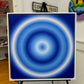 Blue Ombre Circle Framed Canvas Print