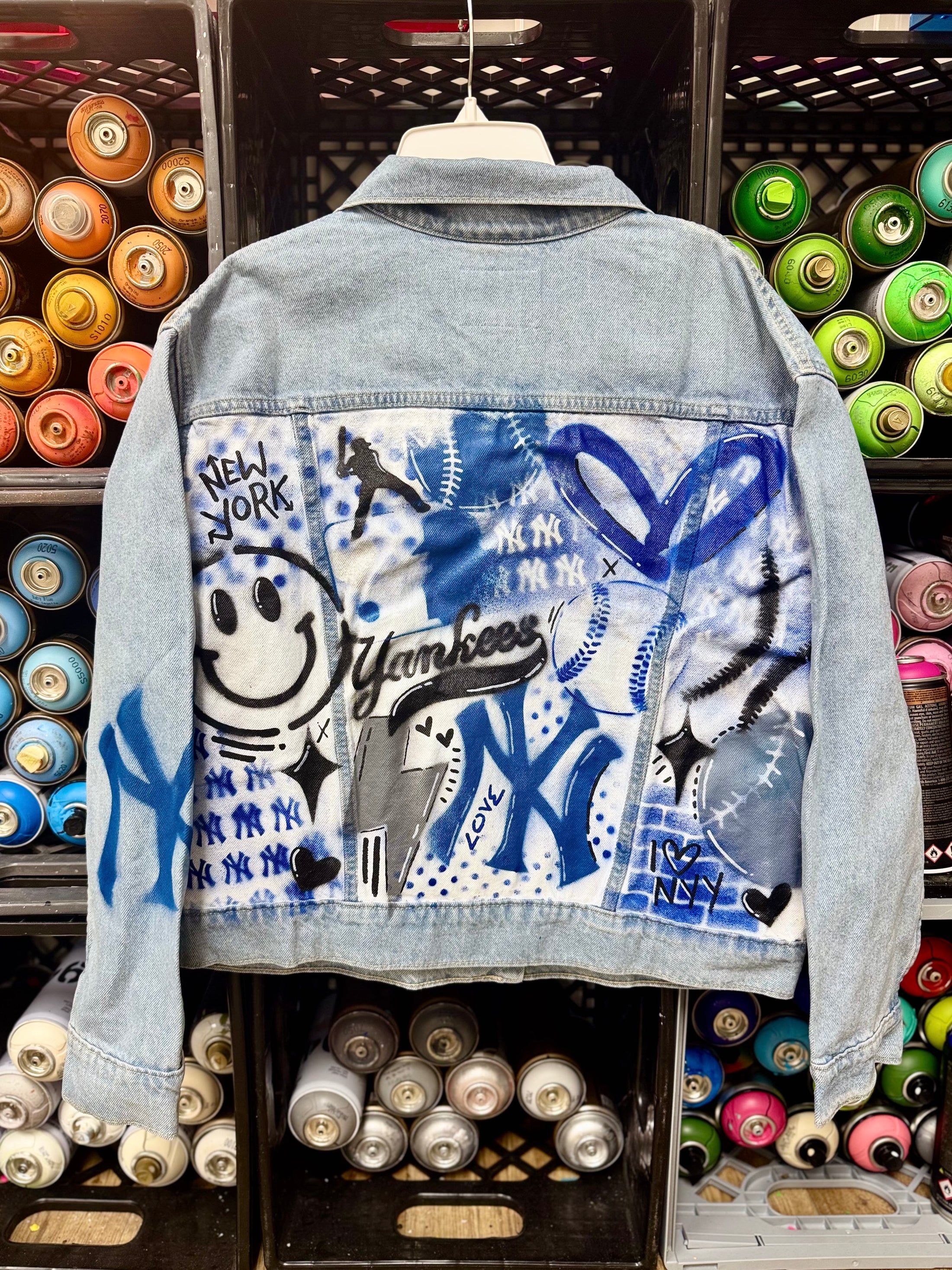 New York Yankees Graffiti Art Denim Jackets