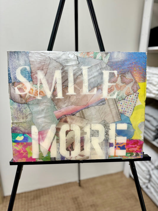 Smile More Collage Canvas