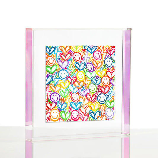 Graffiti Love and Happiness Wexel Float Frame