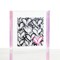 Load image into Gallery viewer, Gray and Black with Pink Accent Hearts Wexel Float Frame

