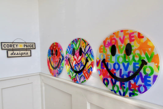 Birthday Acrylic Happy Face Art Drop