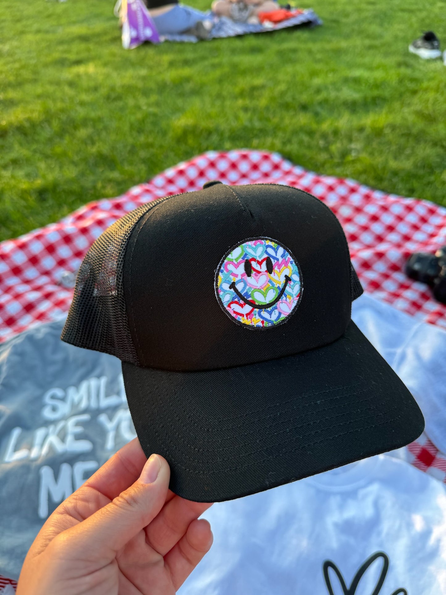 Rainbow Electric Love Patch Hat