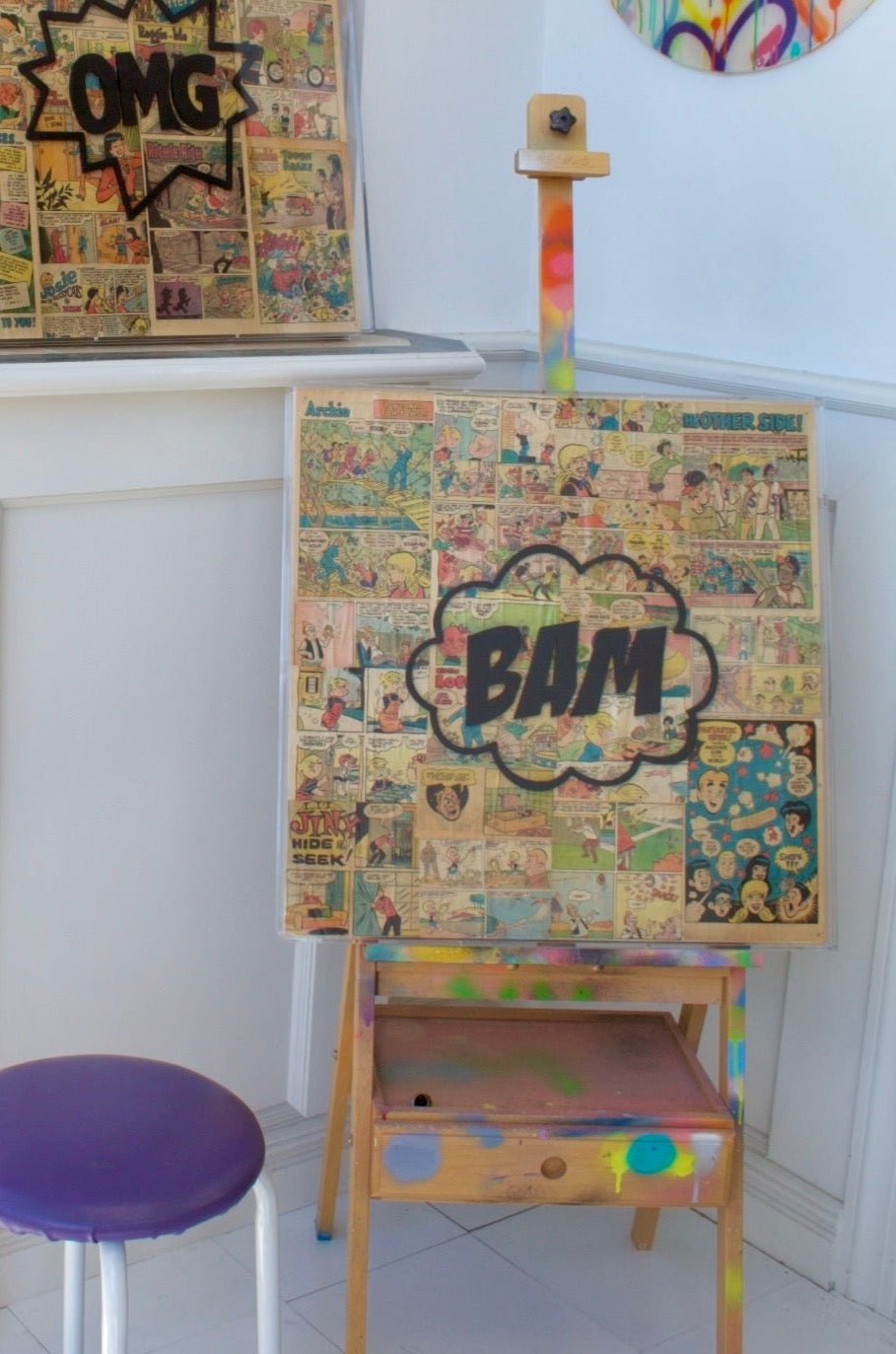 BAM Comic Book Pop Art Painting