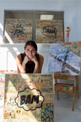 Load image into Gallery viewer, BAM Comic Book Pop Art Painting
