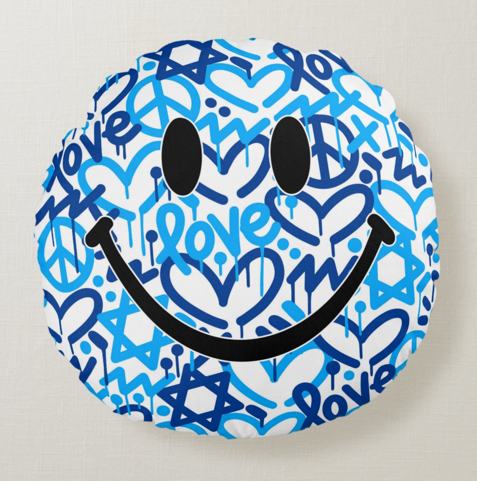 Jewish Love Happy Face Pillow