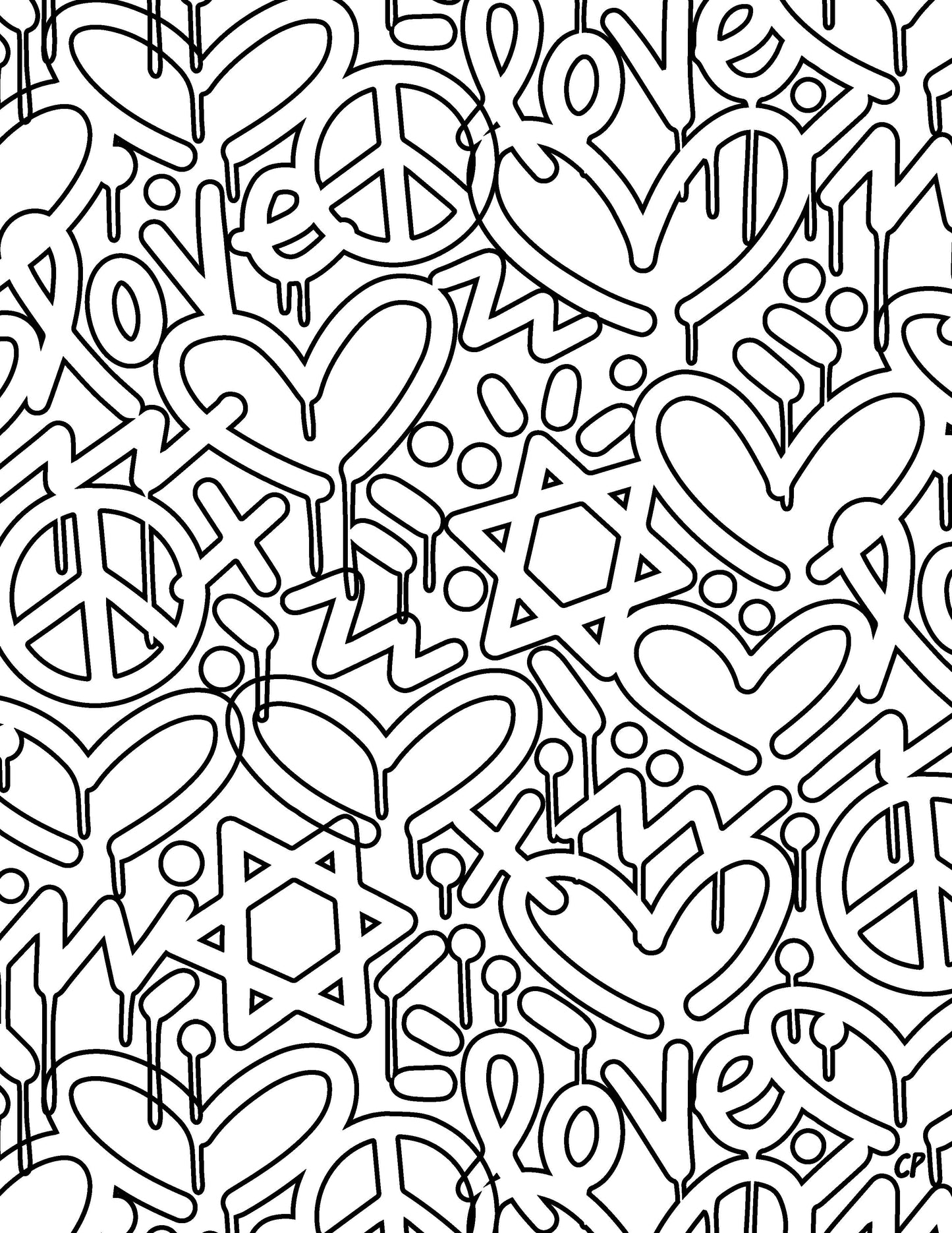 Jewish Love Coloring Sheet