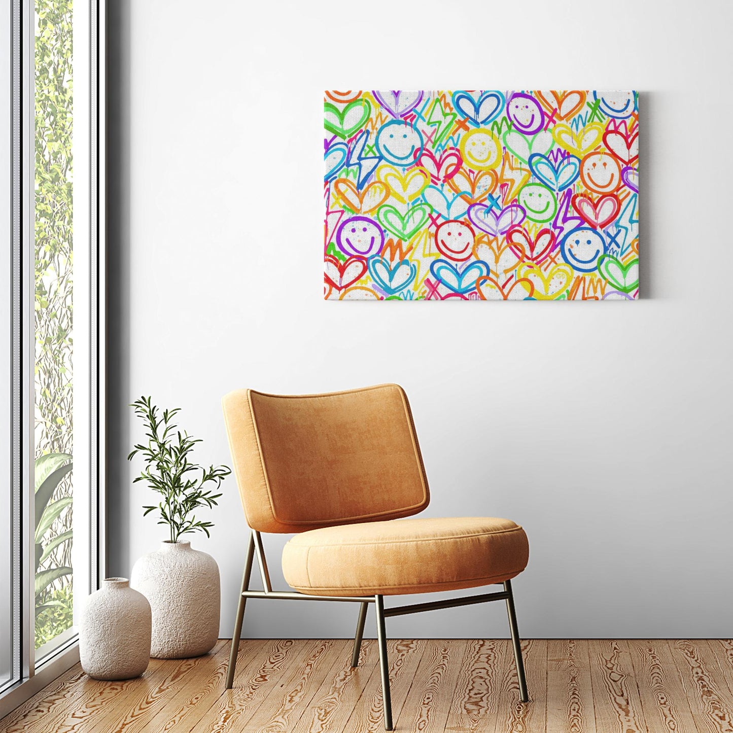 Lightning Love Graffiti Canvas Print