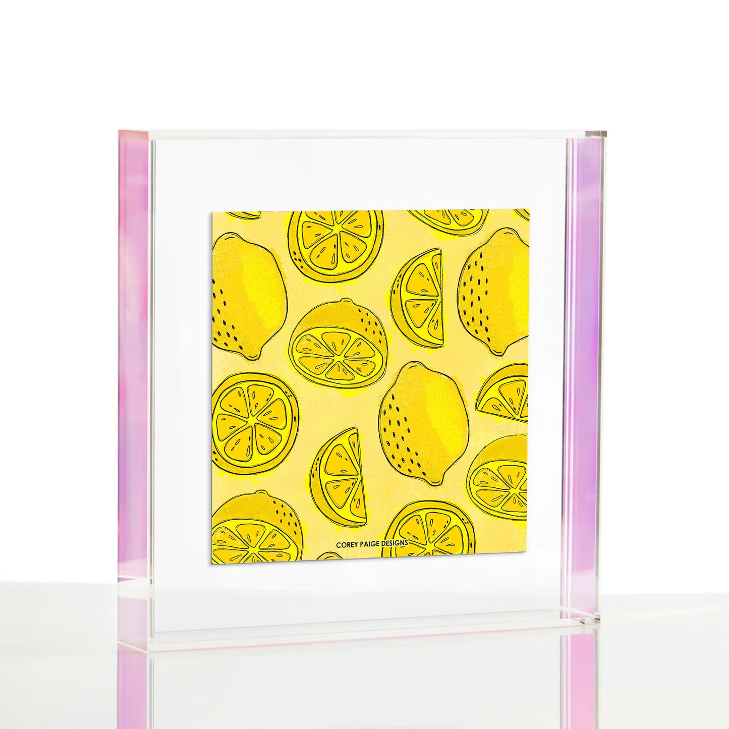 Lemons Print Wexel Float Frame