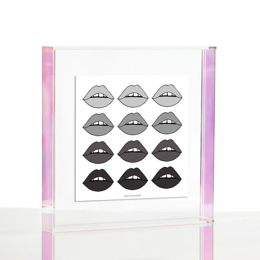 Lips Gray Gradient Wexel Float Frame