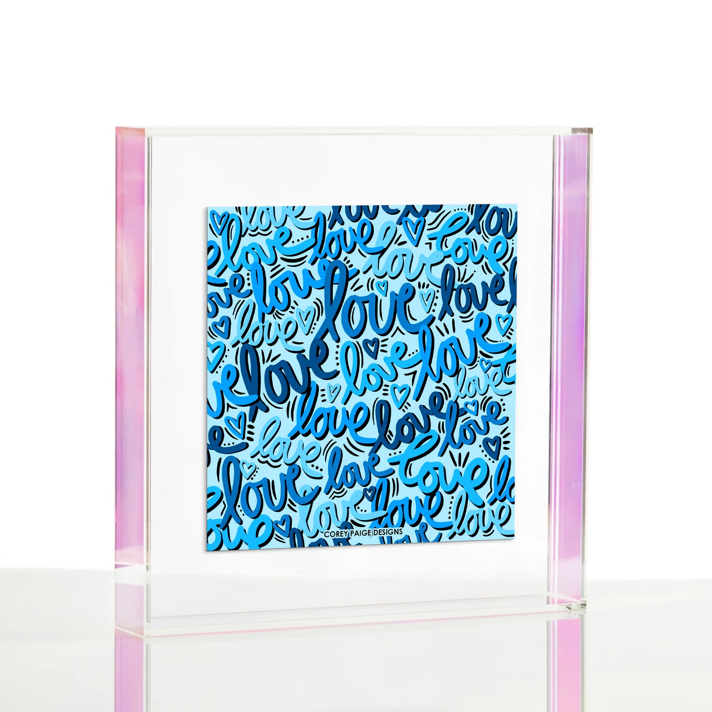 Love Graffiti Blue Wexel Float Frame