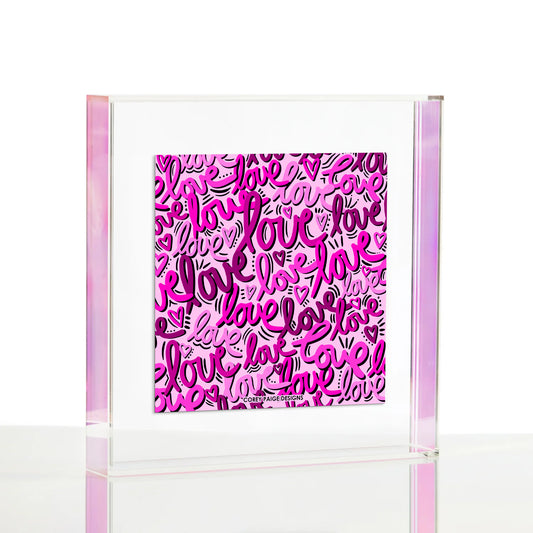 Love Graffiti Pink Wexel Float Frame