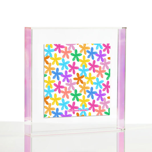 Painted Flowers Wexel Float Frame