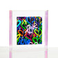 Rainbow Graffiti Love Black Background Wexel Float Frame