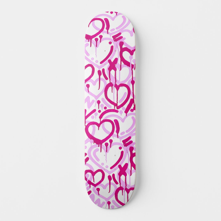 Pink Electric Love Skateboard Deck