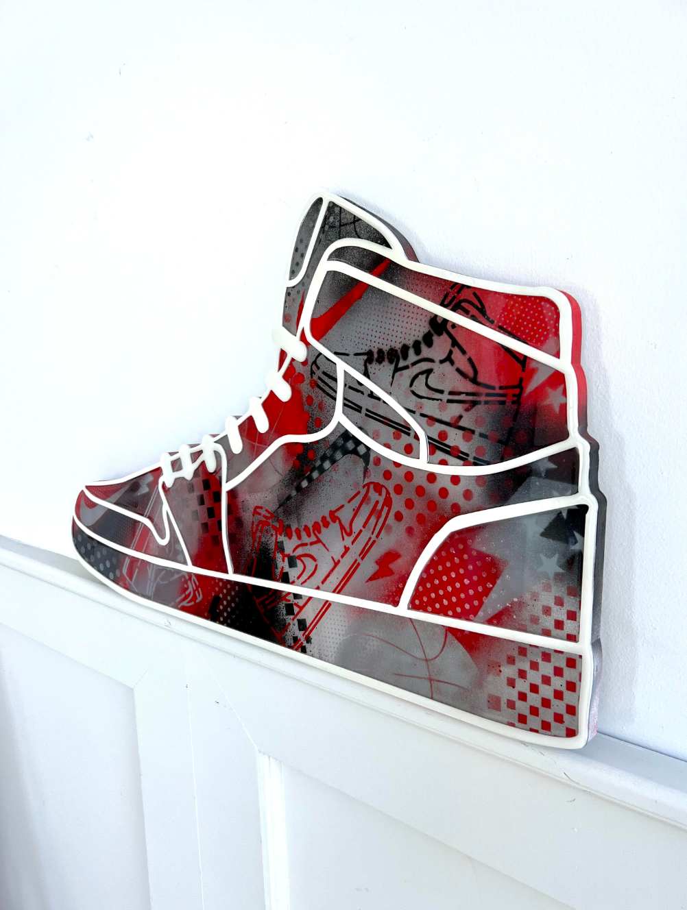 Red/Gray/Black Sneaker Piece