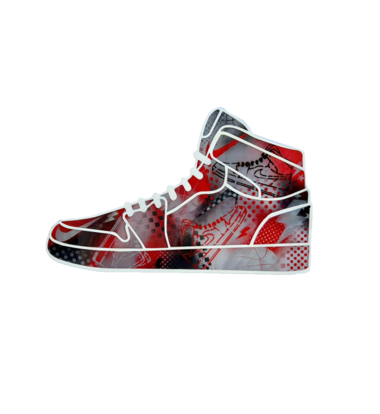 Red/Gray/Black Sneaker Piece