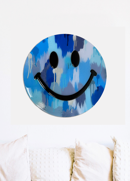 Blue Painted Happy Face