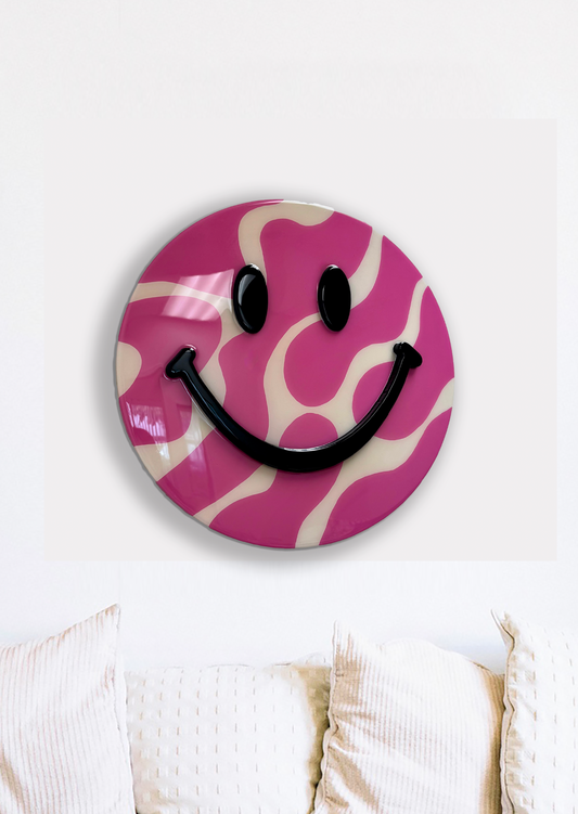 Pink Abstract Happy Face