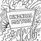 Kindness Matters Whimsical Billboard Coloring Sheet