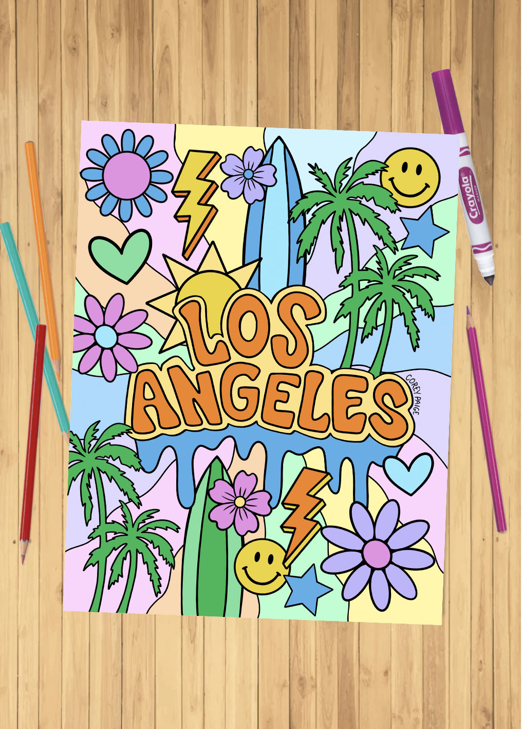 Los Angeles Coloring Sheet