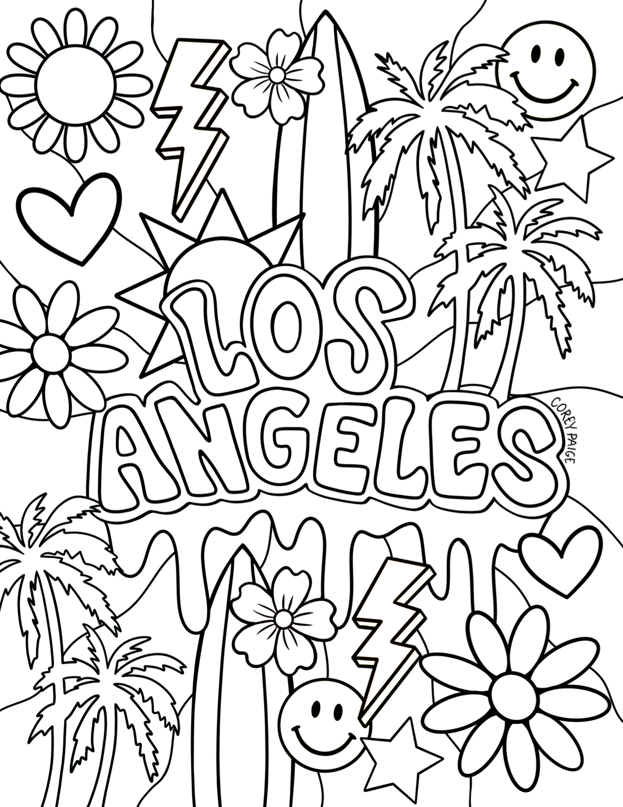 Los Angeles Coloring Sheet