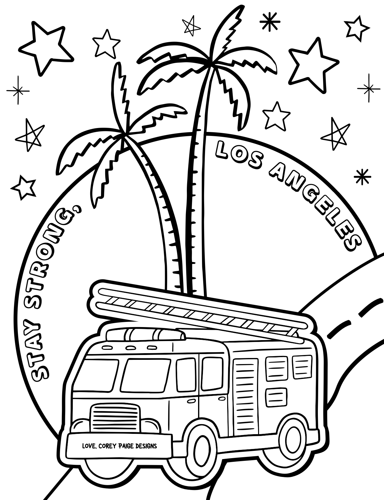 We Love LA Coloring Sheet Pack