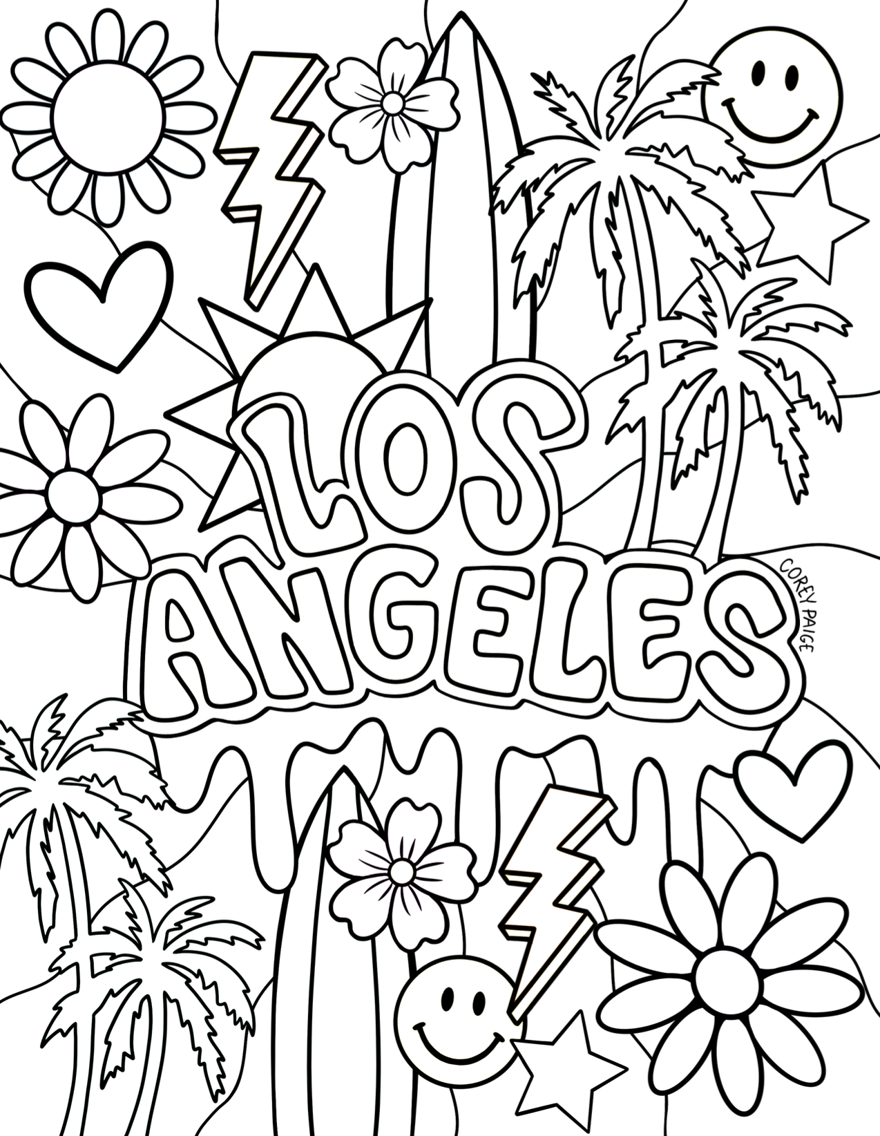 We Love LA Coloring Sheet Pack