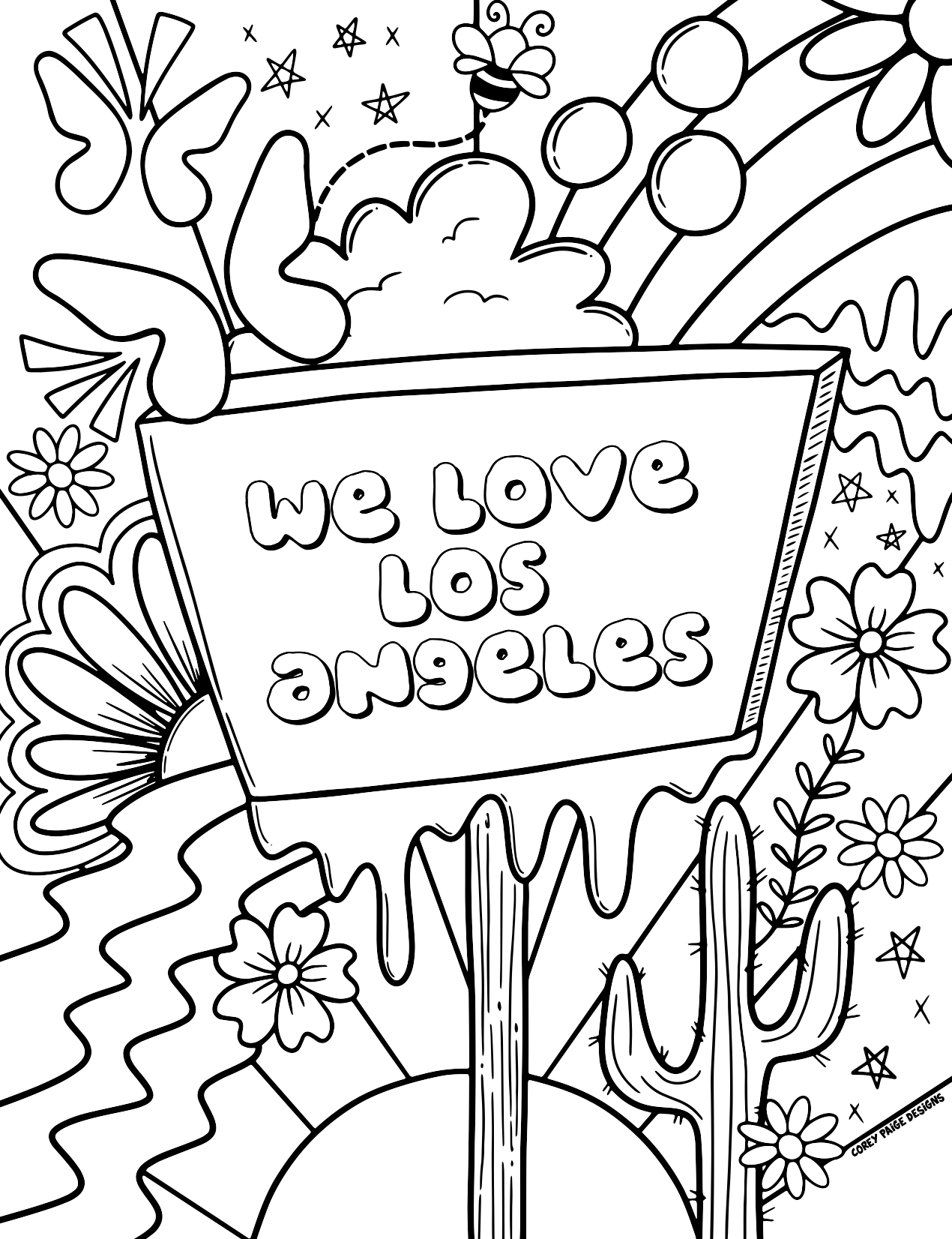 We Love LA Coloring Sheet Pack