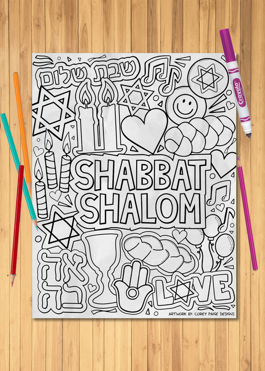 Shabbat Shalom Coloring Sheet