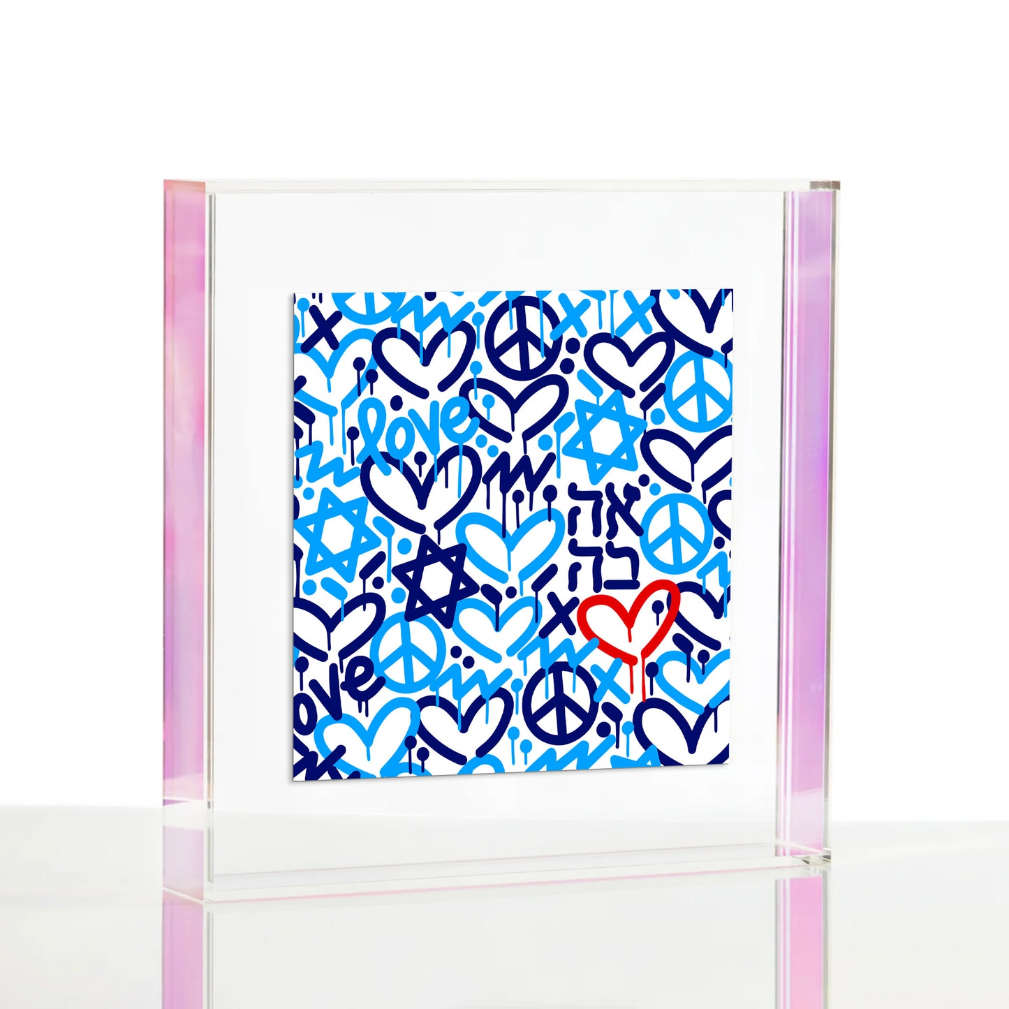 Jewish Love Red Accent Heart Wexel Float Frame