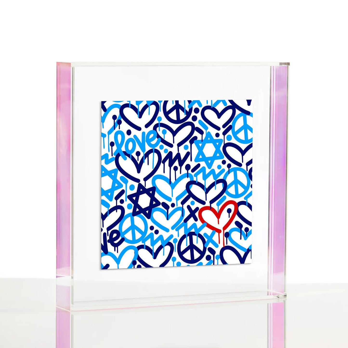 Jewish Love Red Accent Heart Wexel Float Frame