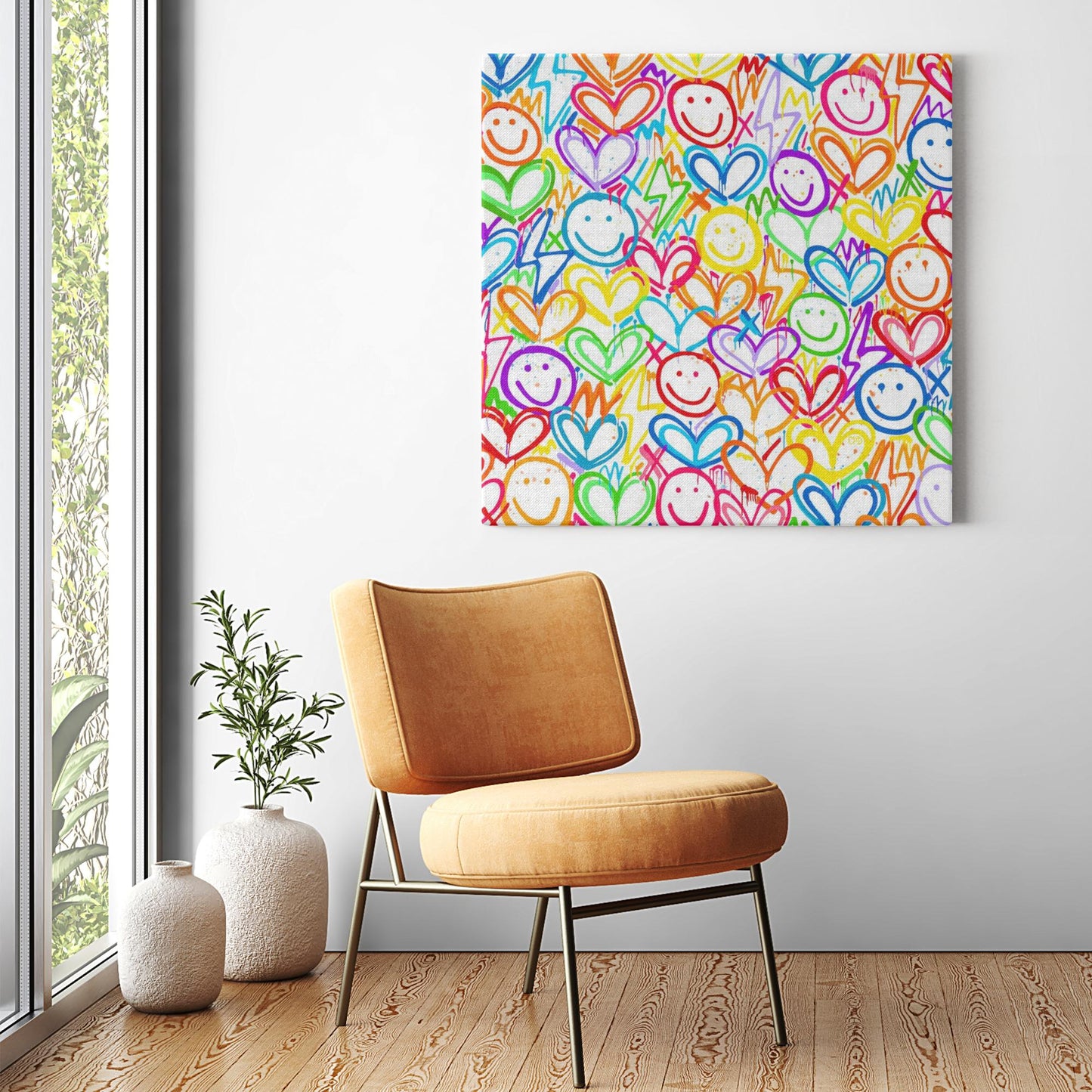 Lightning Love Graffiti Canvas Print