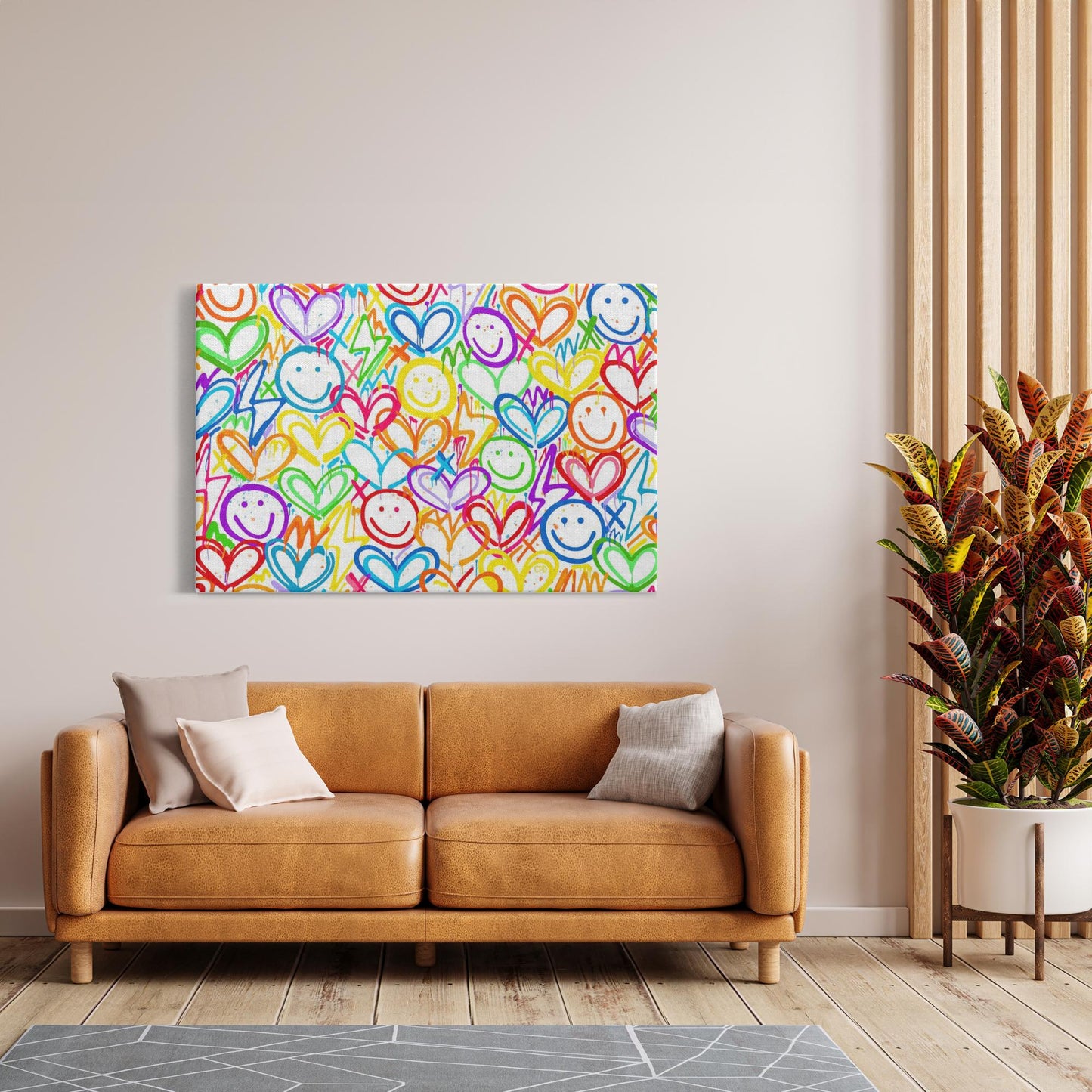 Lightning Love Graffiti Canvas Print