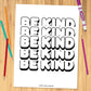 Be Kind Coloring Sheet