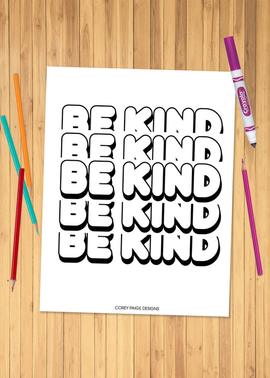 Be Kind Coloring Sheet