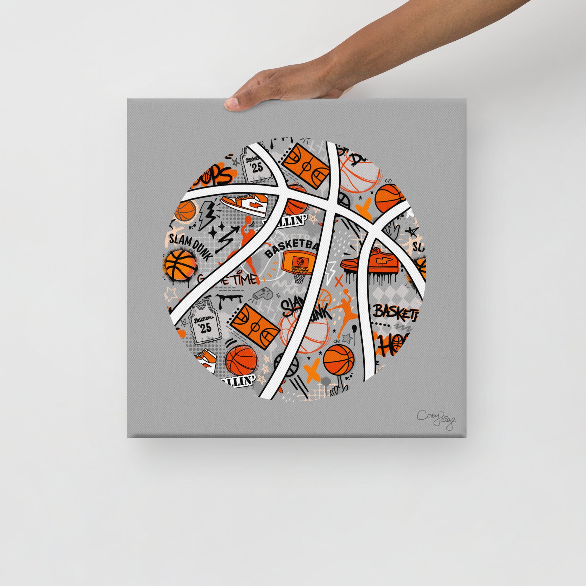 Slam Dunk Round Canvas Print