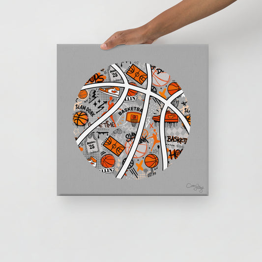 Slam Dunk Round Canvas Print