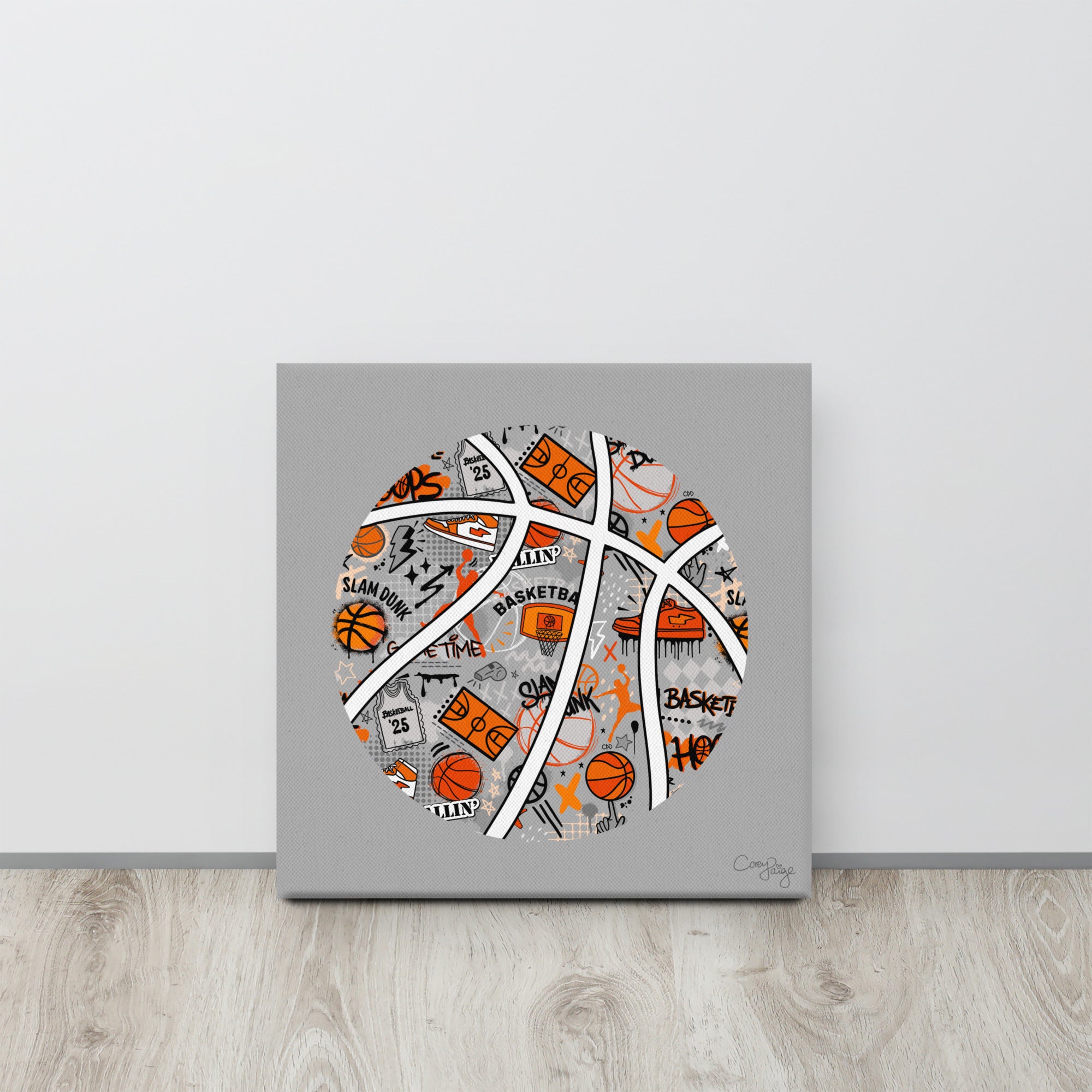 Slam Dunk Round Canvas Print
