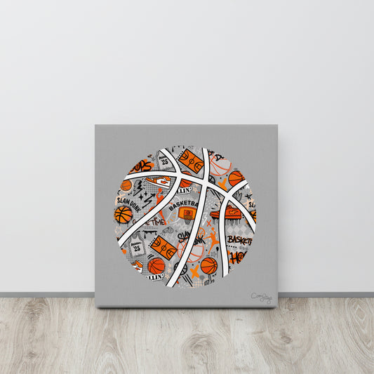 Slam Dunk Round Canvas Print