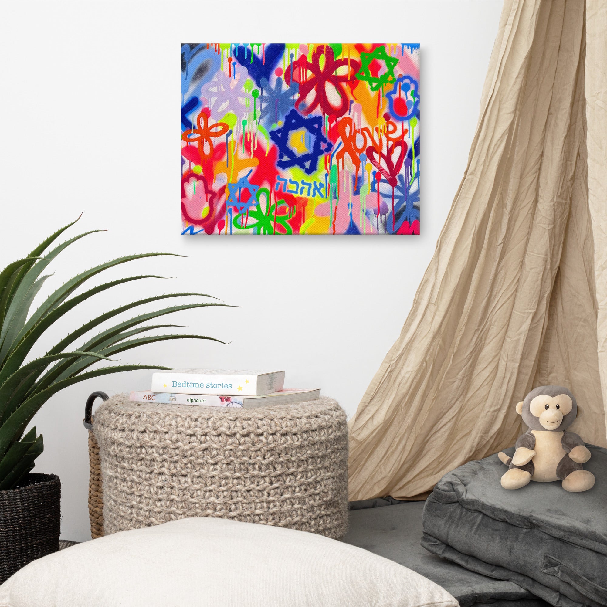 Graffiti Jewish Street Style Canvas Print