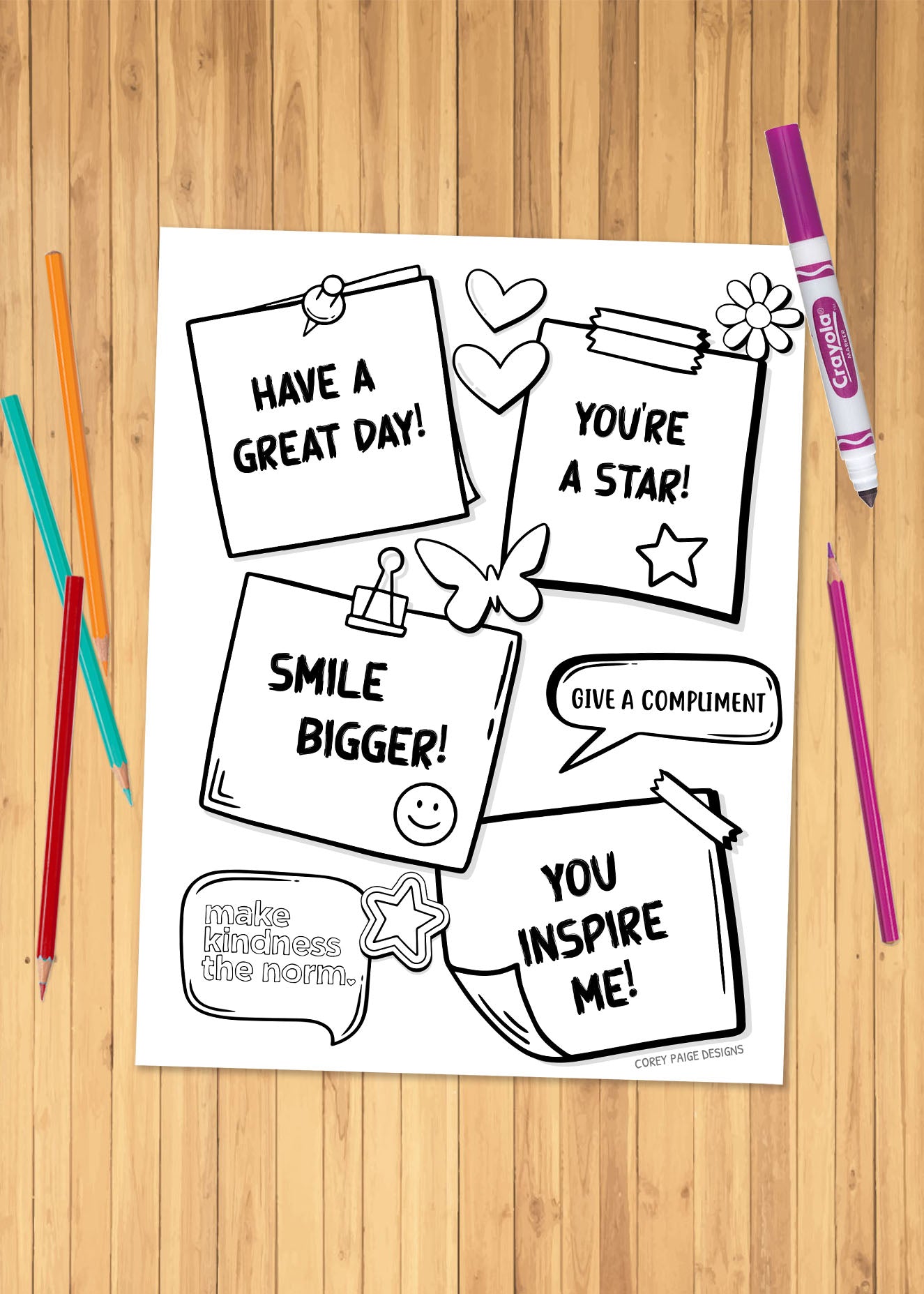 Kindness Coloring Sheet Pack