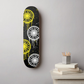 Black and Yellow Wheels Skateboard Deck