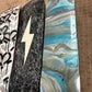 Black Marble Lightning Bolt Skateboard Deck