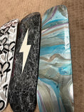 Load image into Gallery viewer, Blue Silver Resin Skateboard Deck
