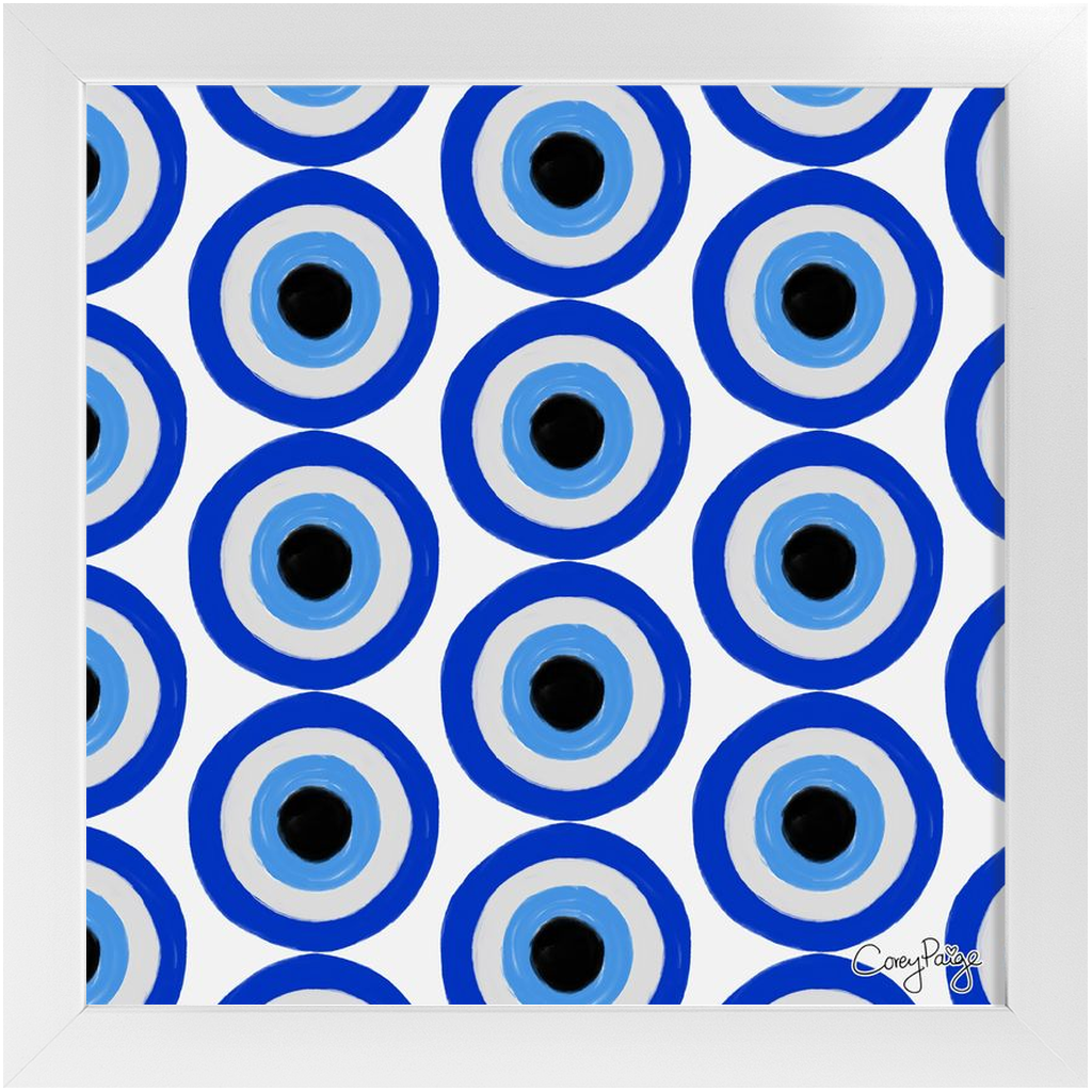 Evil Eye Pattern Framed Print