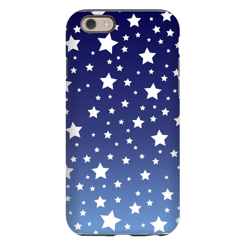 White Stars Blue Ombre iPhone Case