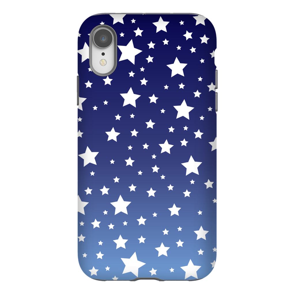 White Stars Blue Ombre iPhone Case