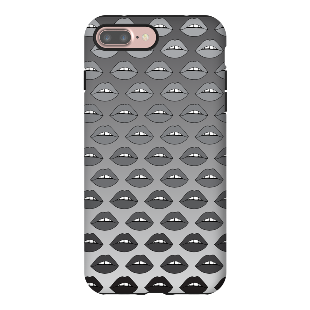 Gray Ombre Lips iPhone Case