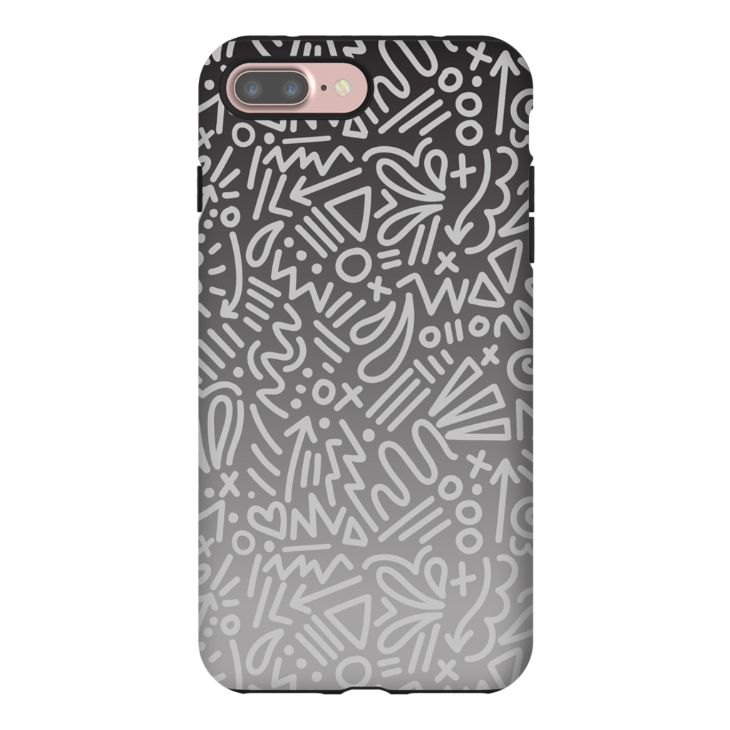 Gray Ombre Doodle Phone Case